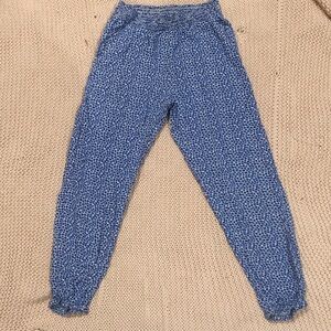 H&M Blue Patterned Jogger Pants7/8y kb1